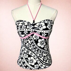 Vintage Floral Halter Tankini Top